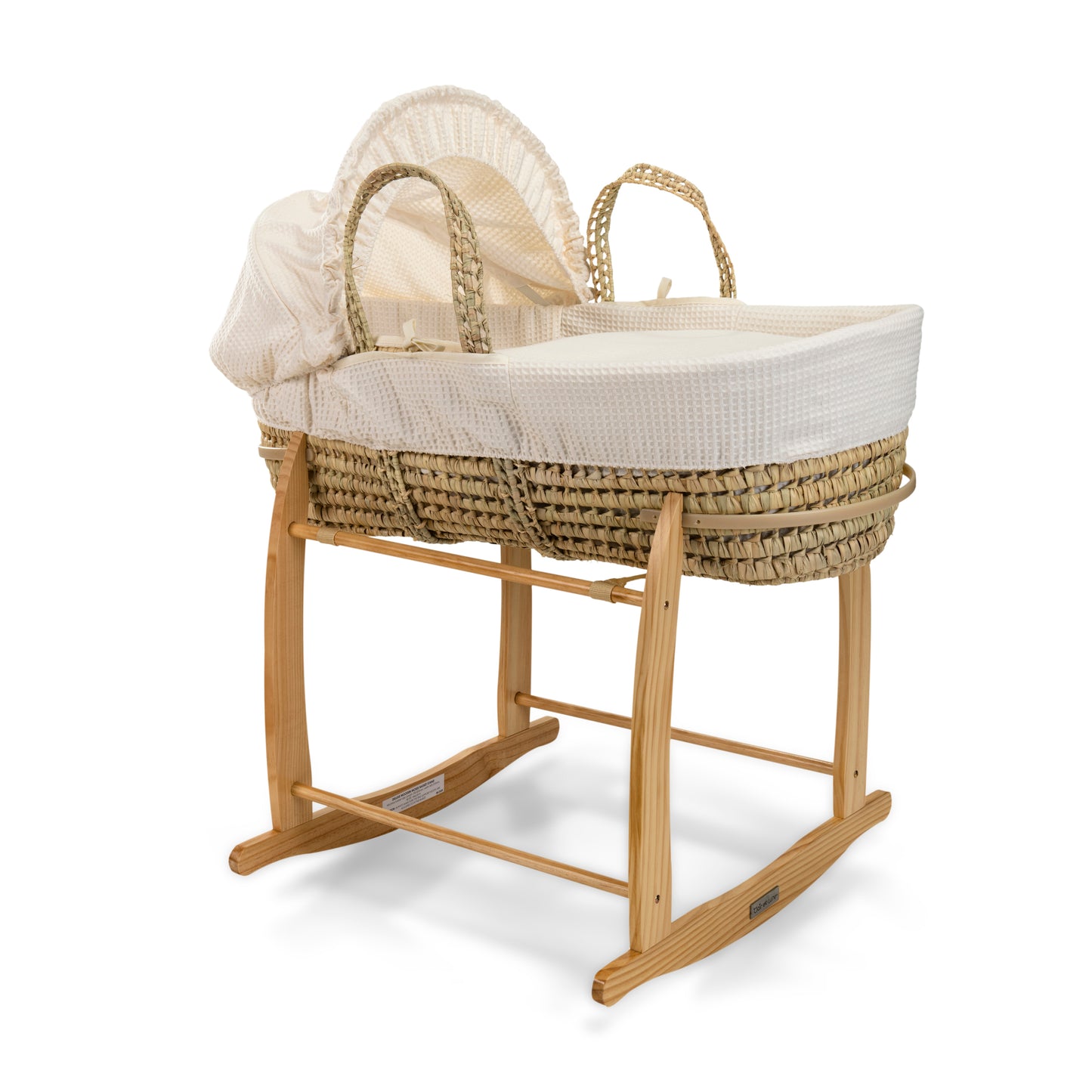 Clair de Lune Cream Waffle Palm Moses Basket