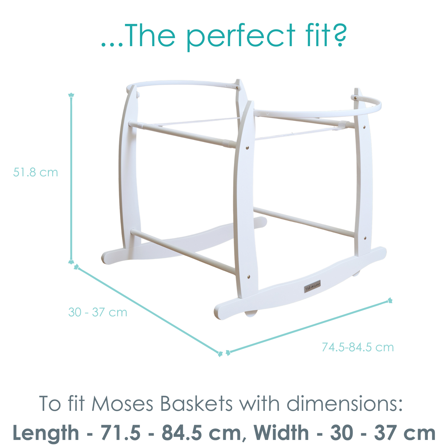 Clair de Lune White Deluxe Wooden Moses Basket Rocking Stand