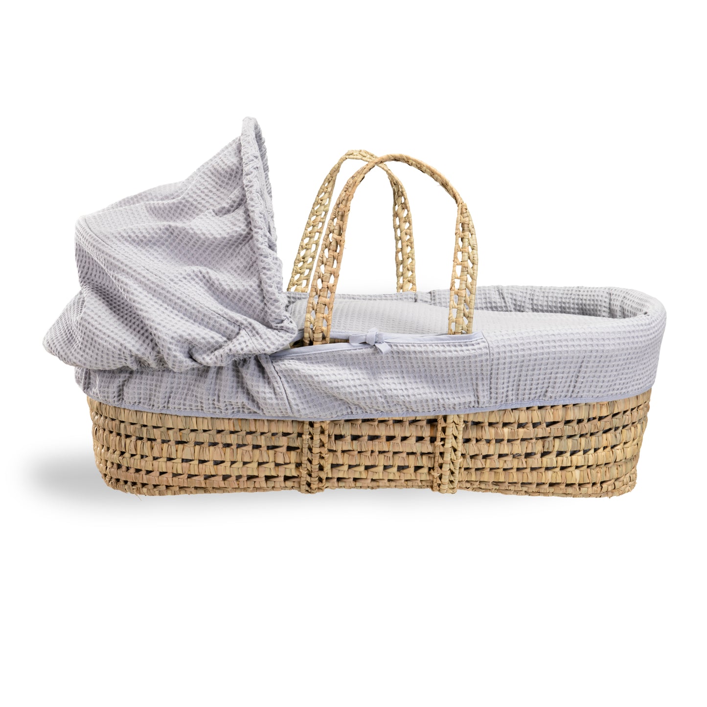 Clair de Lune Grey Waffle Palm Moses Basket