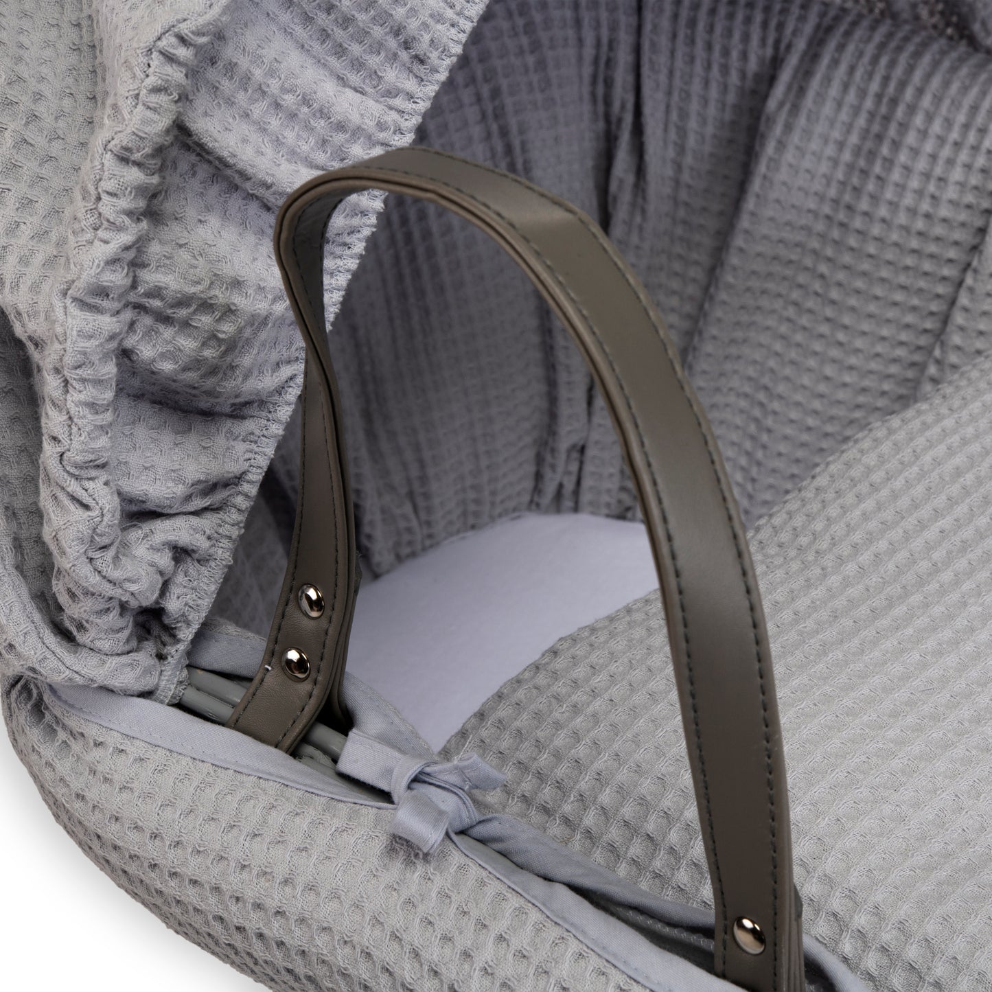 Clair de Lune Grey Waffle Grey Wicker Moses Basket