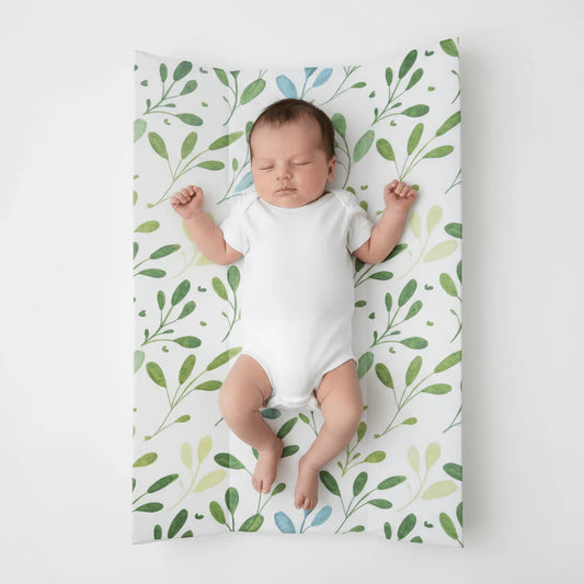 Olive Print Anti-Roll Wedge Baby Changing Mat Clair de Lune