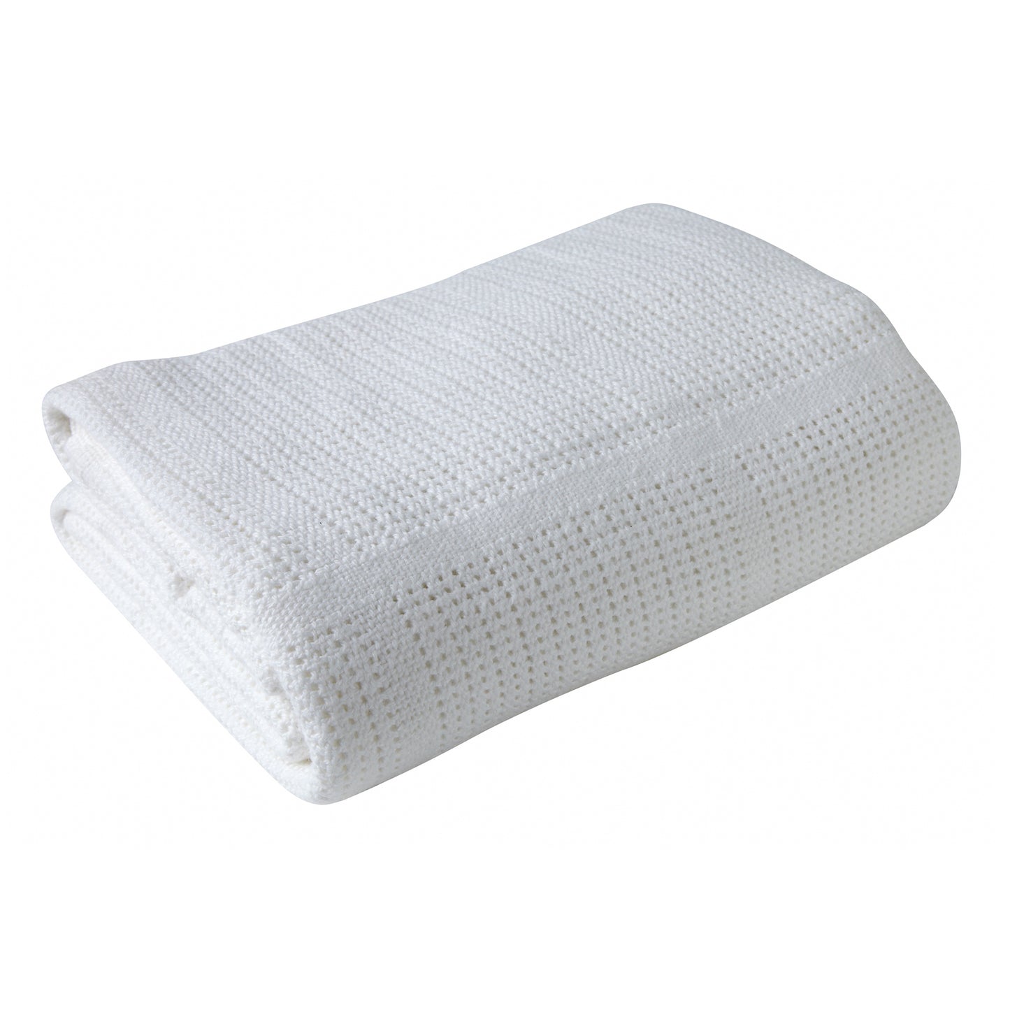 White Cellular Cot Blanket Cot - 100 x 150 cm