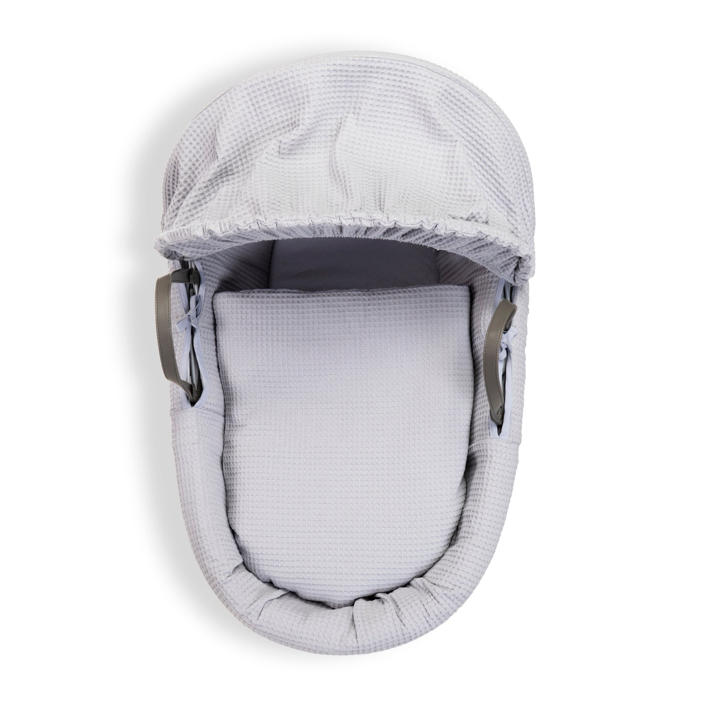 Clair de Lune Grey Waffle Grey Wicker Moses Basket