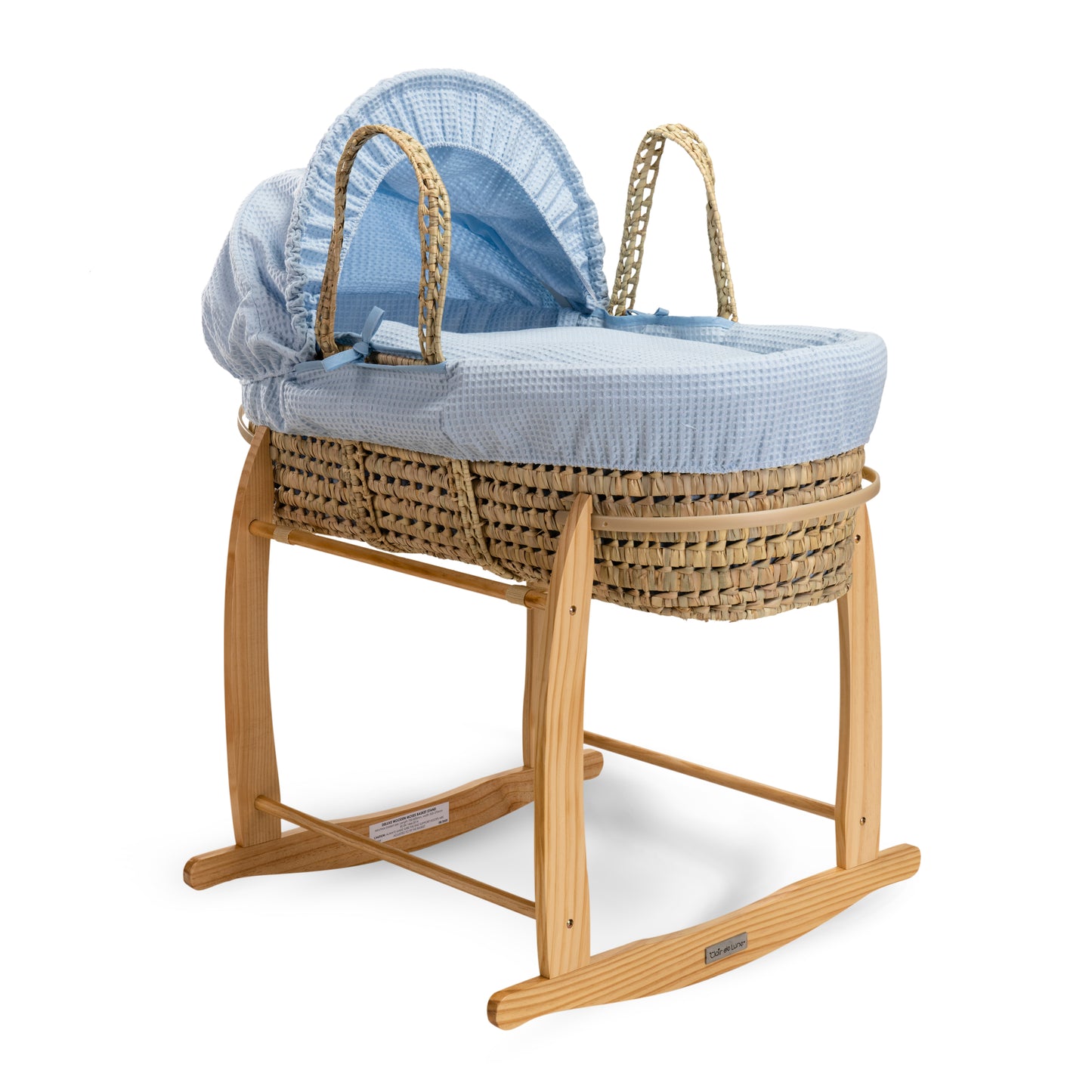 Clair de Lune Blue Waffle Palm Moses Basket