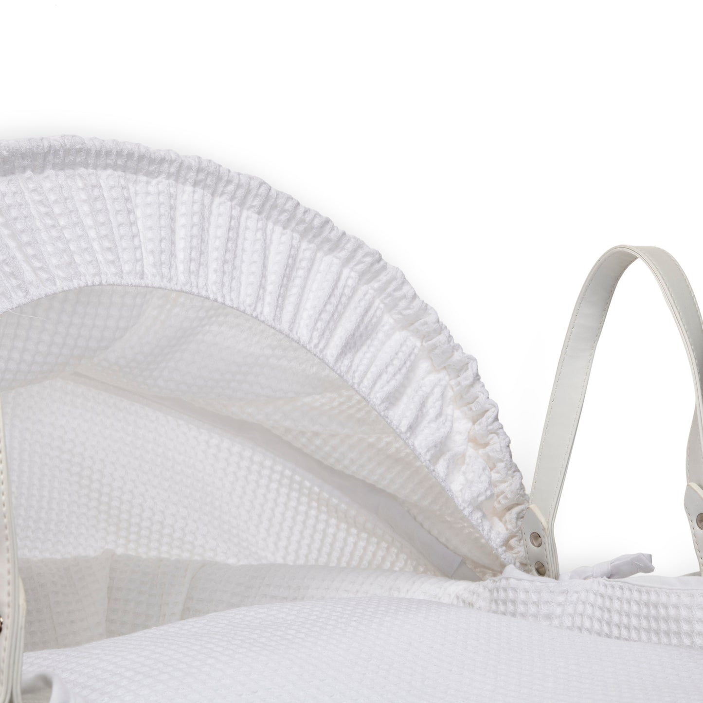 Clair de Lune White Waffle White Wicker Moses Basket