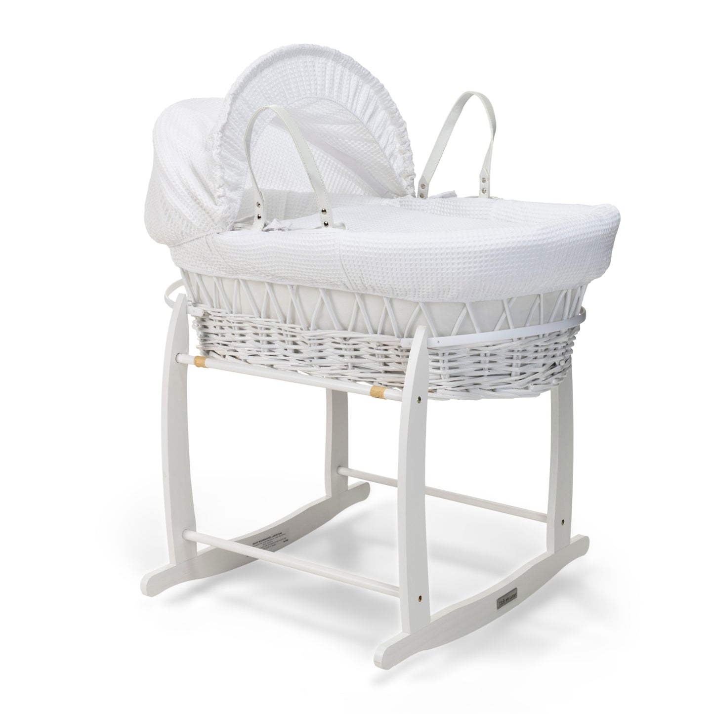Clair de Lune White Waffle White Wicker Moses Basket