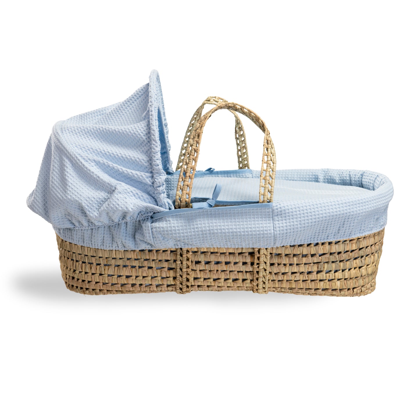 Clair de Lune Blue Waffle Palm Moses Basket