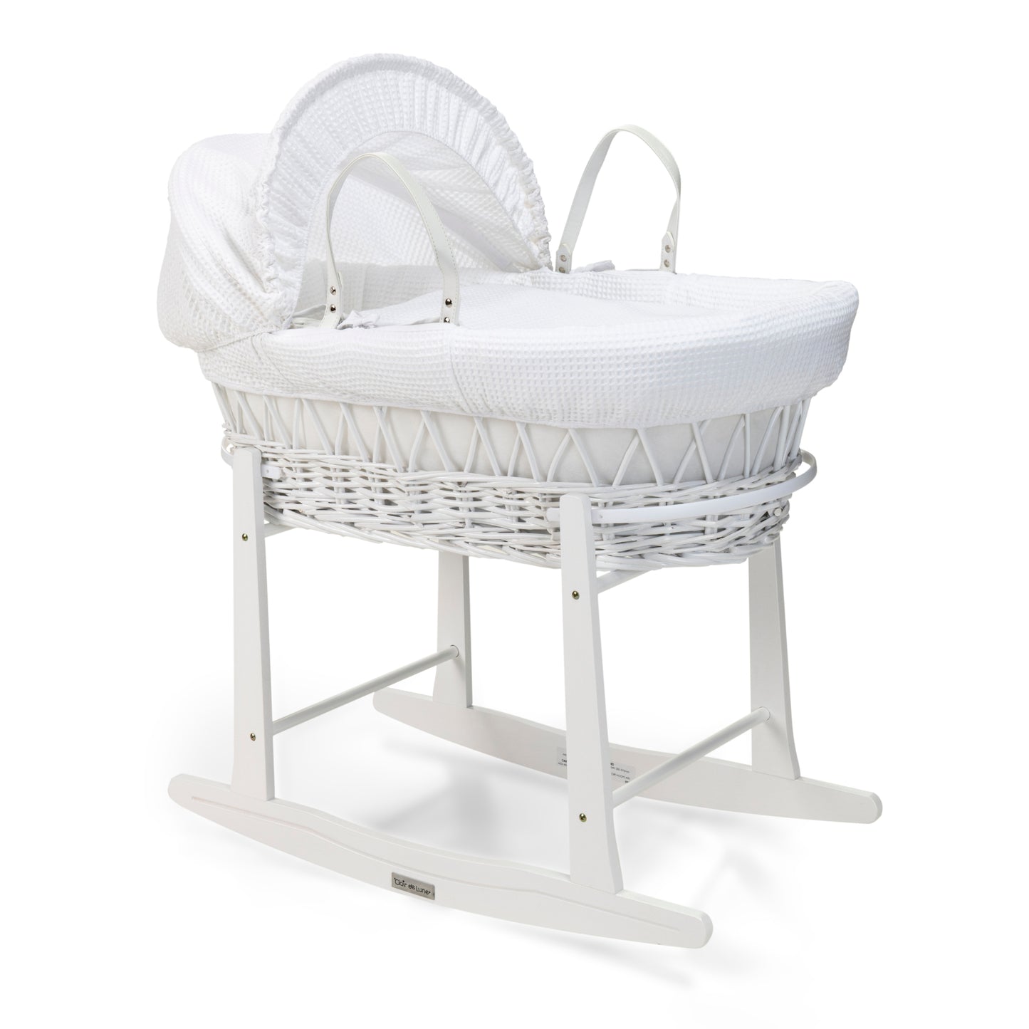 Clair de Lune White Waffle White Wicker Moses Basket