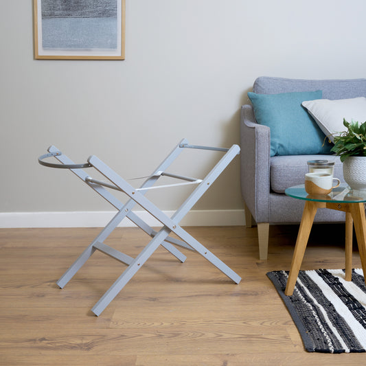 Clair de Lune Grey Wooden Folding Moses Basket Stand
