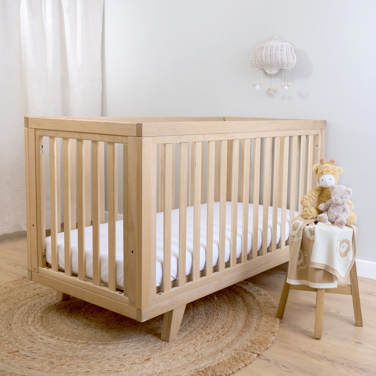 Clair de Lune Oak Cot Bed