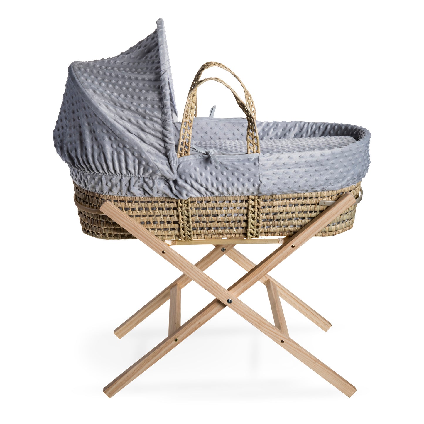 Clair de Lune Grey Dimple Palm Moses Basket