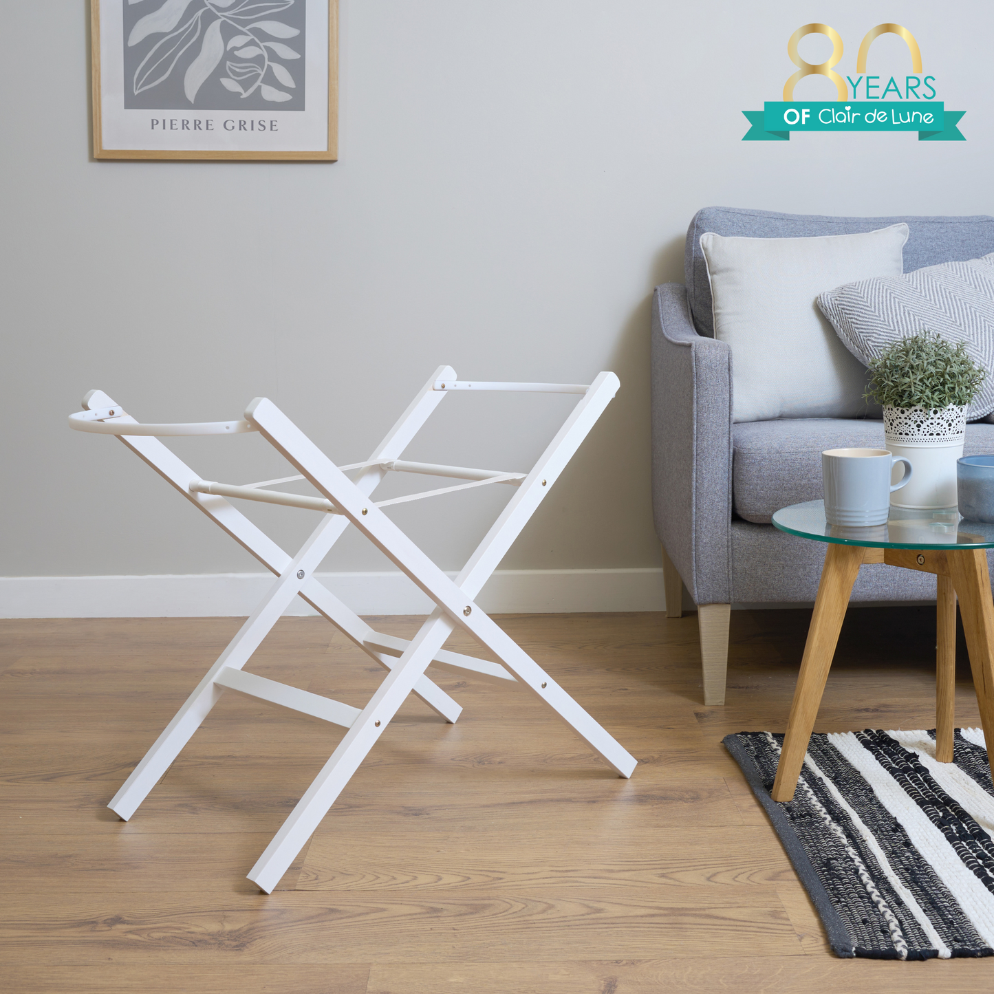 Clair de Lune White Wooden Folding Stand