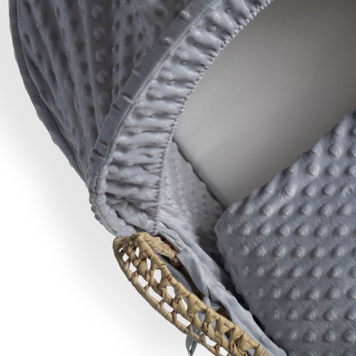 Clair de Lune Grey Dimple Palm Moses Basket