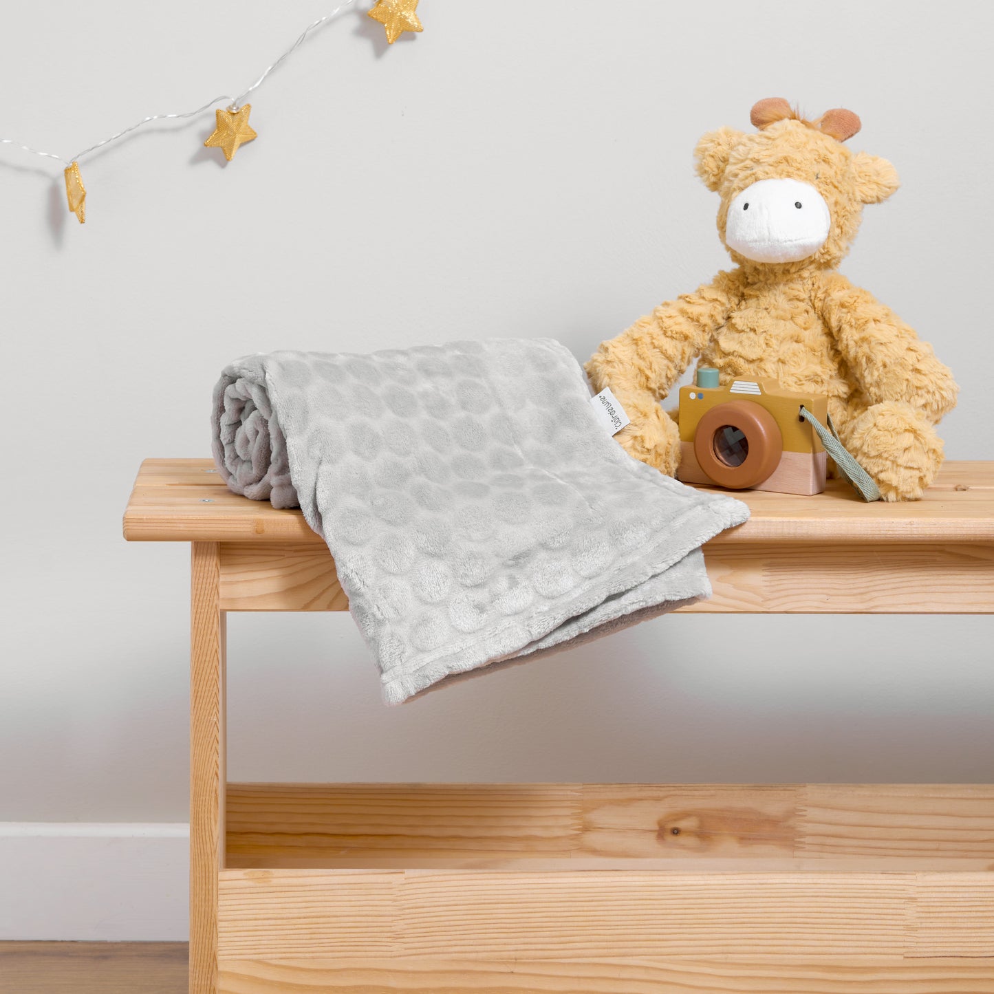 Clair de Lune Grey Marshmallow Pram Blanket - 90 x 70 cm