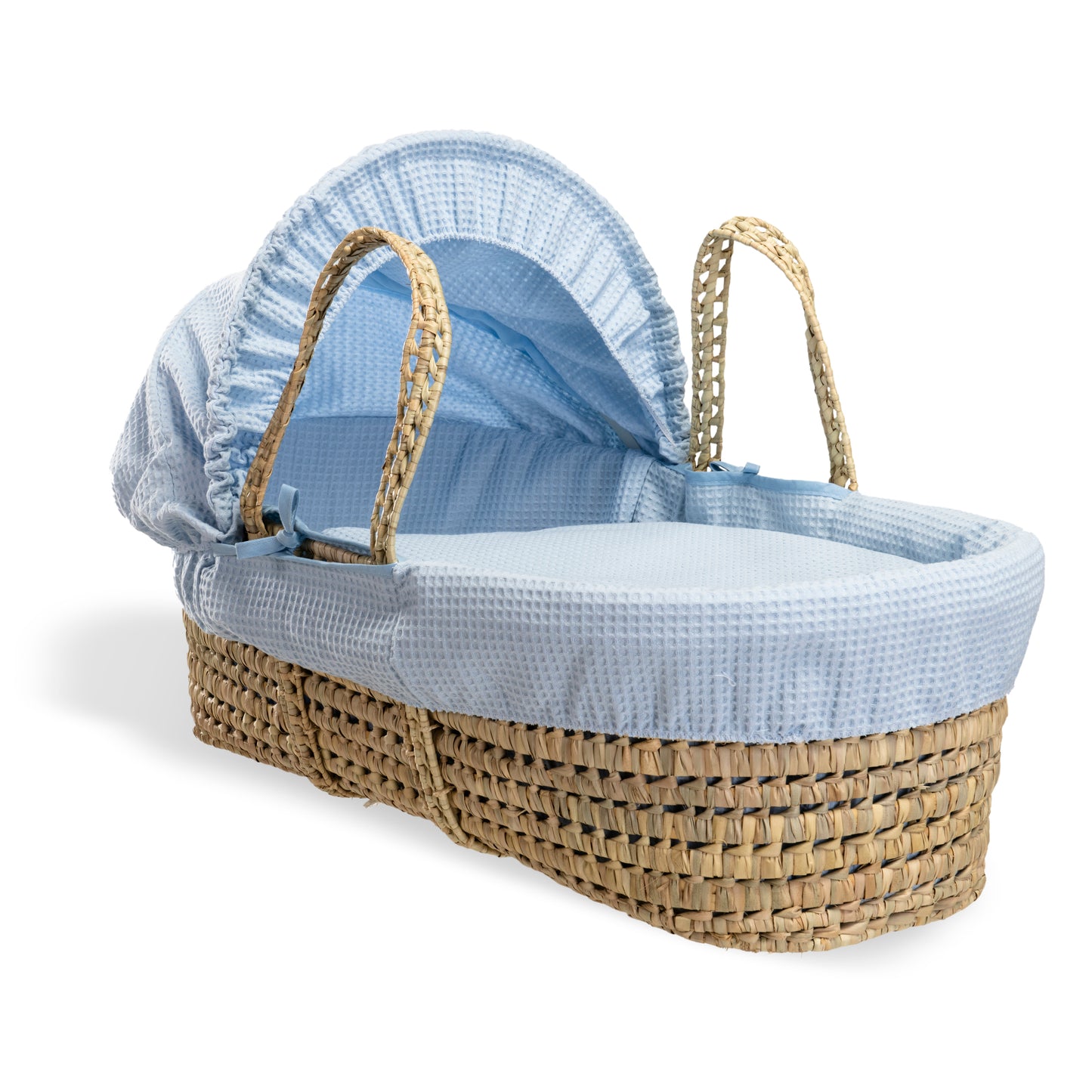Clair de Lune Blue Waffle Palm Moses Basket