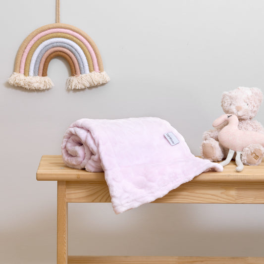 Clair de Lune Pink Marshmallow Pram Blanket - 90 x 70 cm