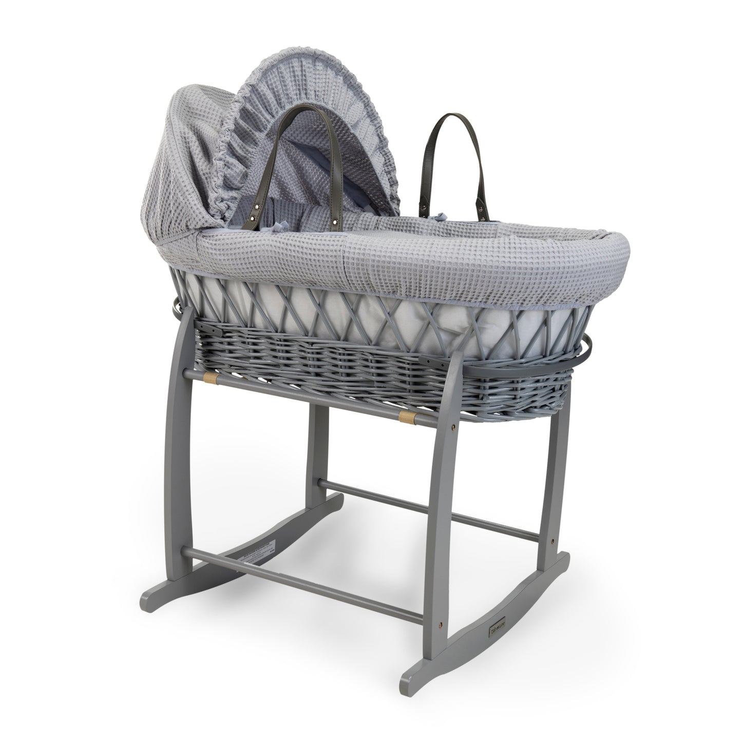 Clair de Lune Grey Waffle Grey Wicker Moses Basket