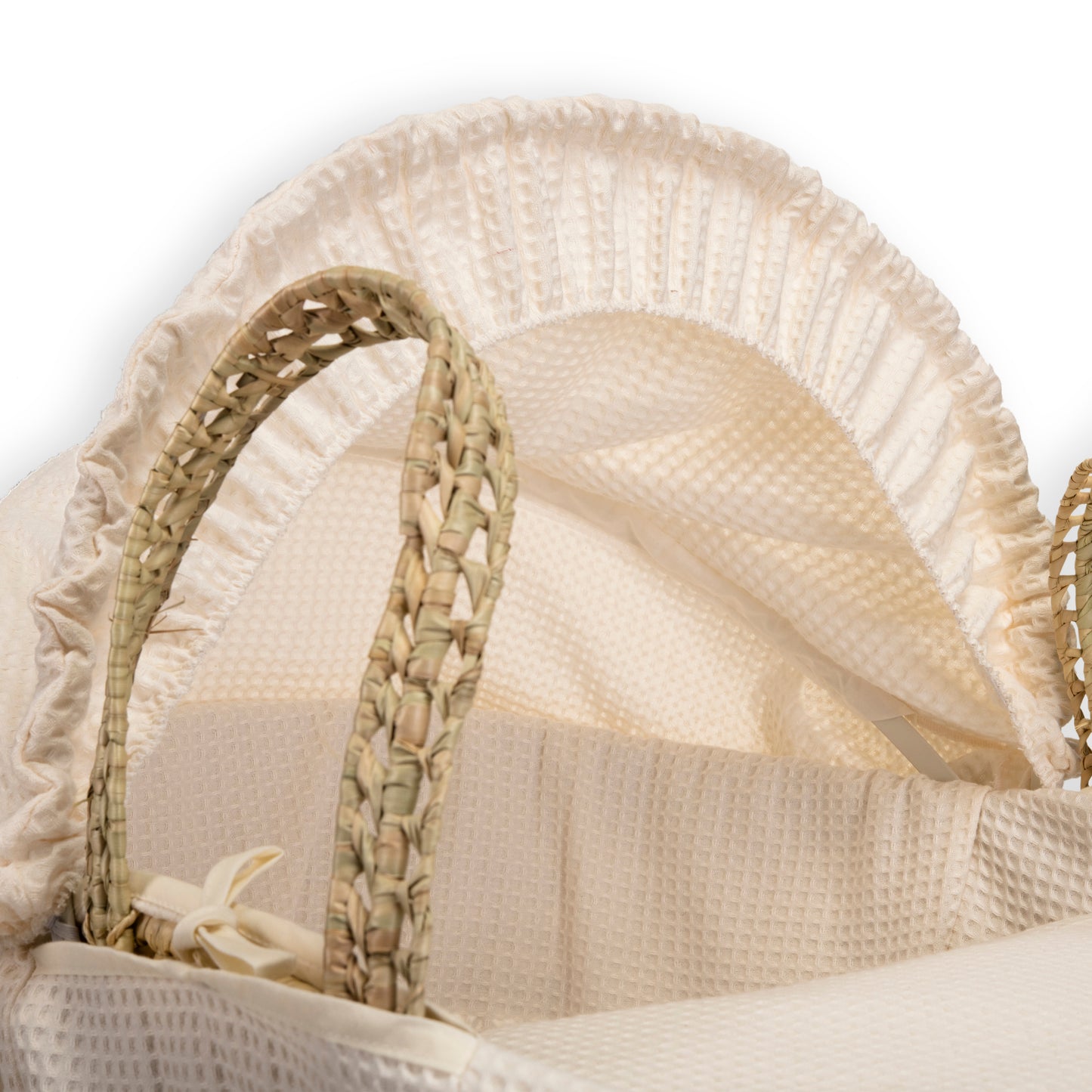 Clair de Lune Cream Waffle Palm Moses Basket