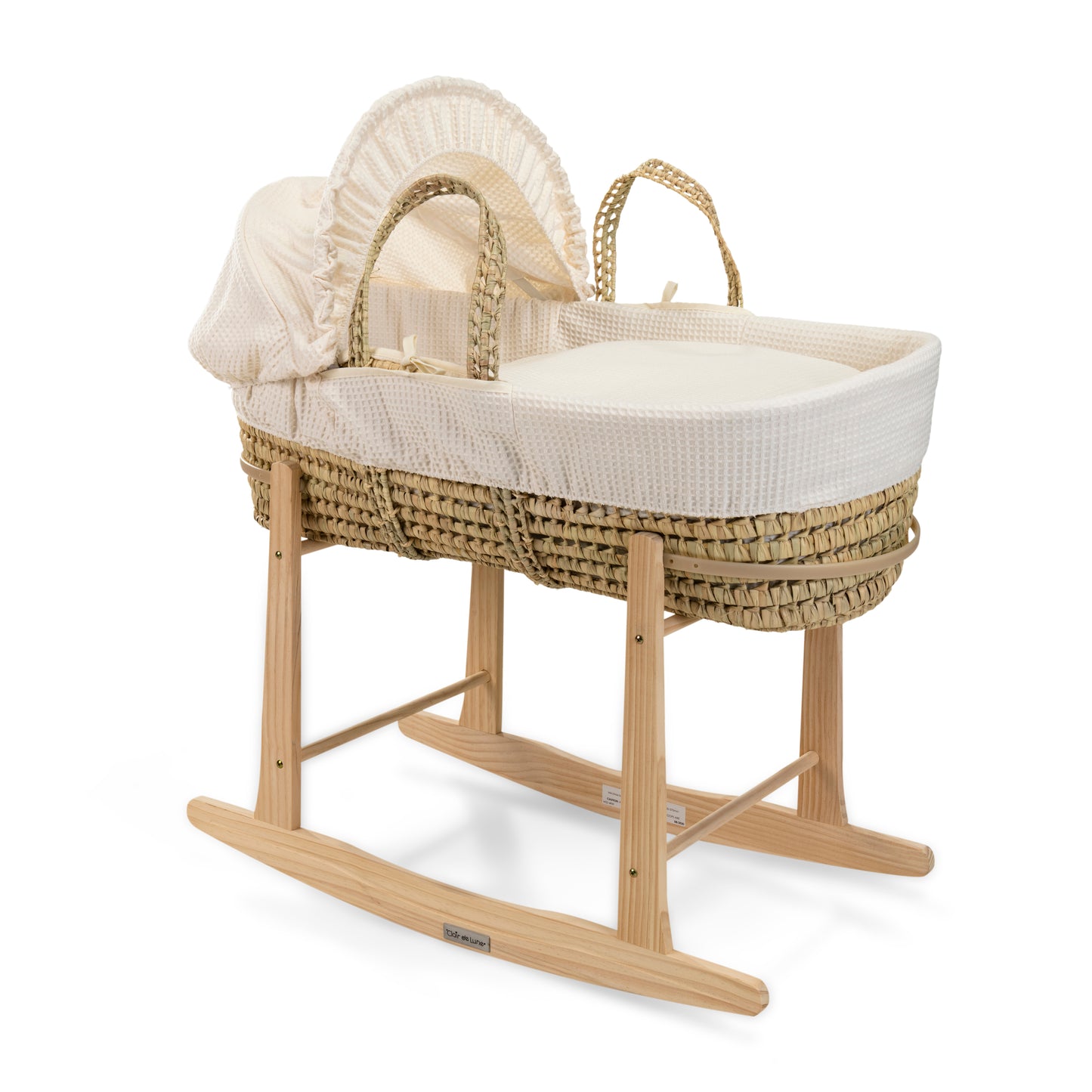 Clair de Lune Cream Waffle Palm Moses Basket