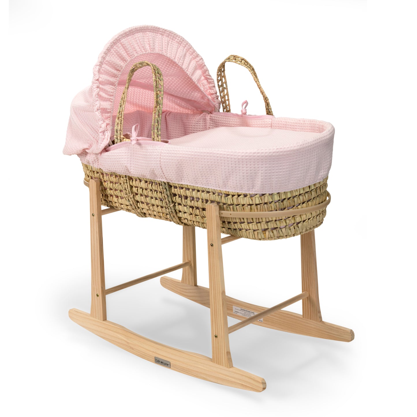 Clair de Lune Pink Waffle Palm Moses Basket