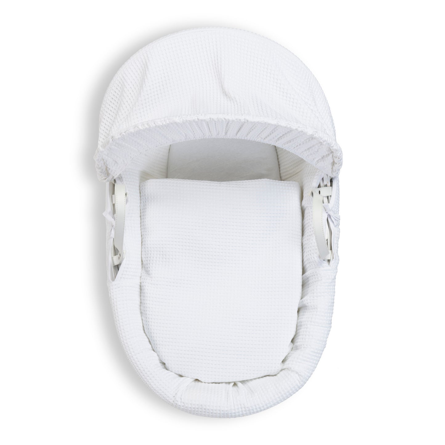 Clair de Lune White Waffle White Wicker Moses Basket