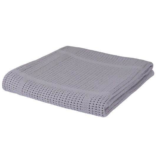 Grey Cellular Cot Blanket Cot - 100 x 150 cm