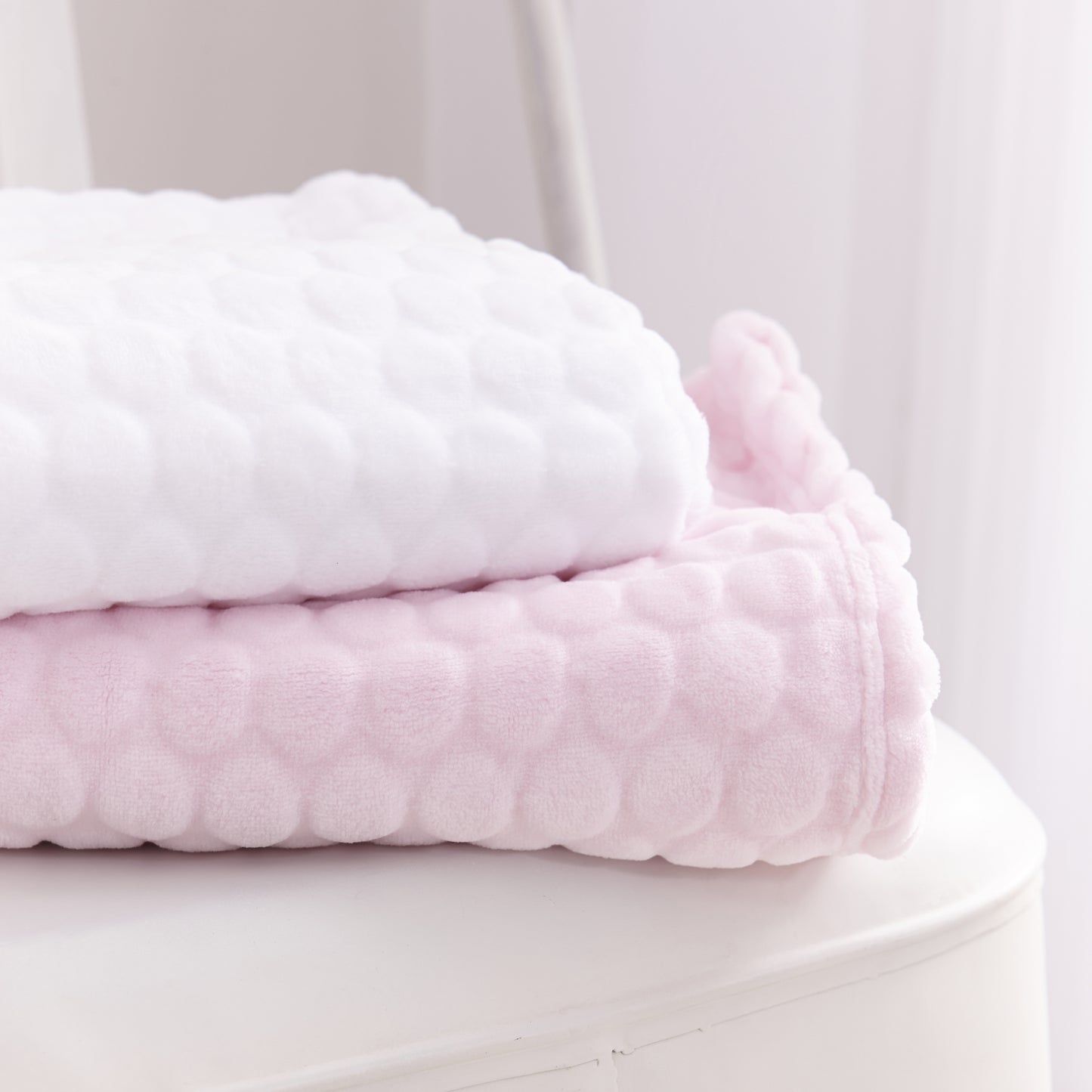 Clair de Lune White Marshmallow Pram Blanket - 90 x 70 cm