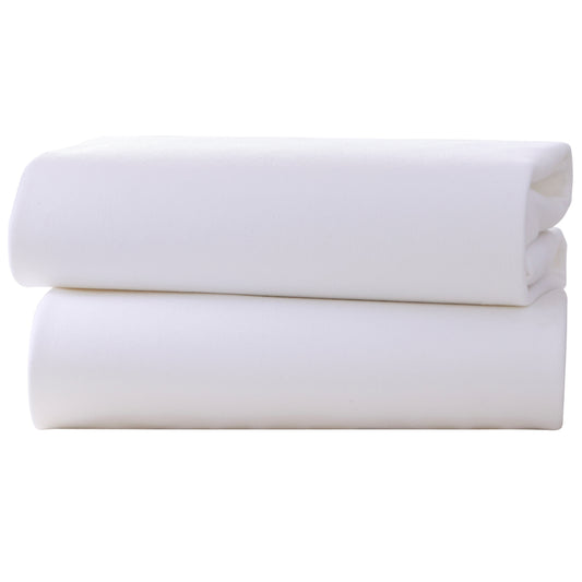 Clair de Lune White 2 Pack Pram/Crib Sheets - 90 x 40 cm
