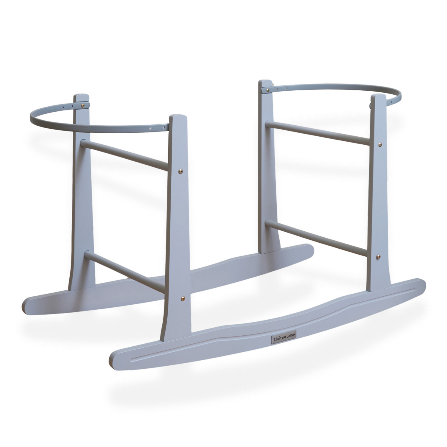 Clair de Lune Grey Wooden Moses Basket Rocking Stand