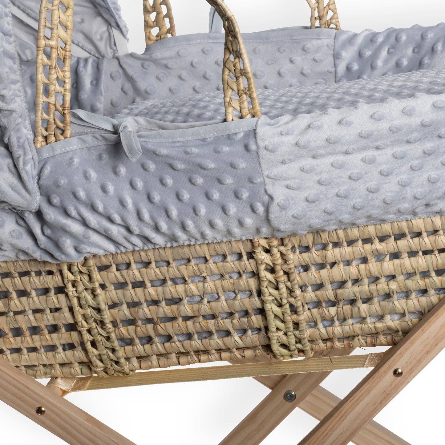 Clair de Lune Grey Dimple Palm Moses Basket