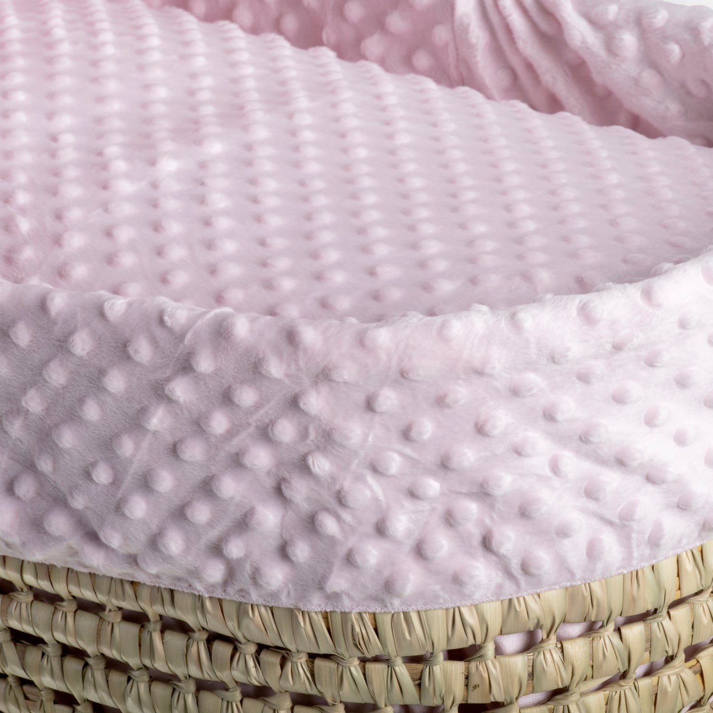 Clair de Lune Pink Dimple Palm Moses Basket