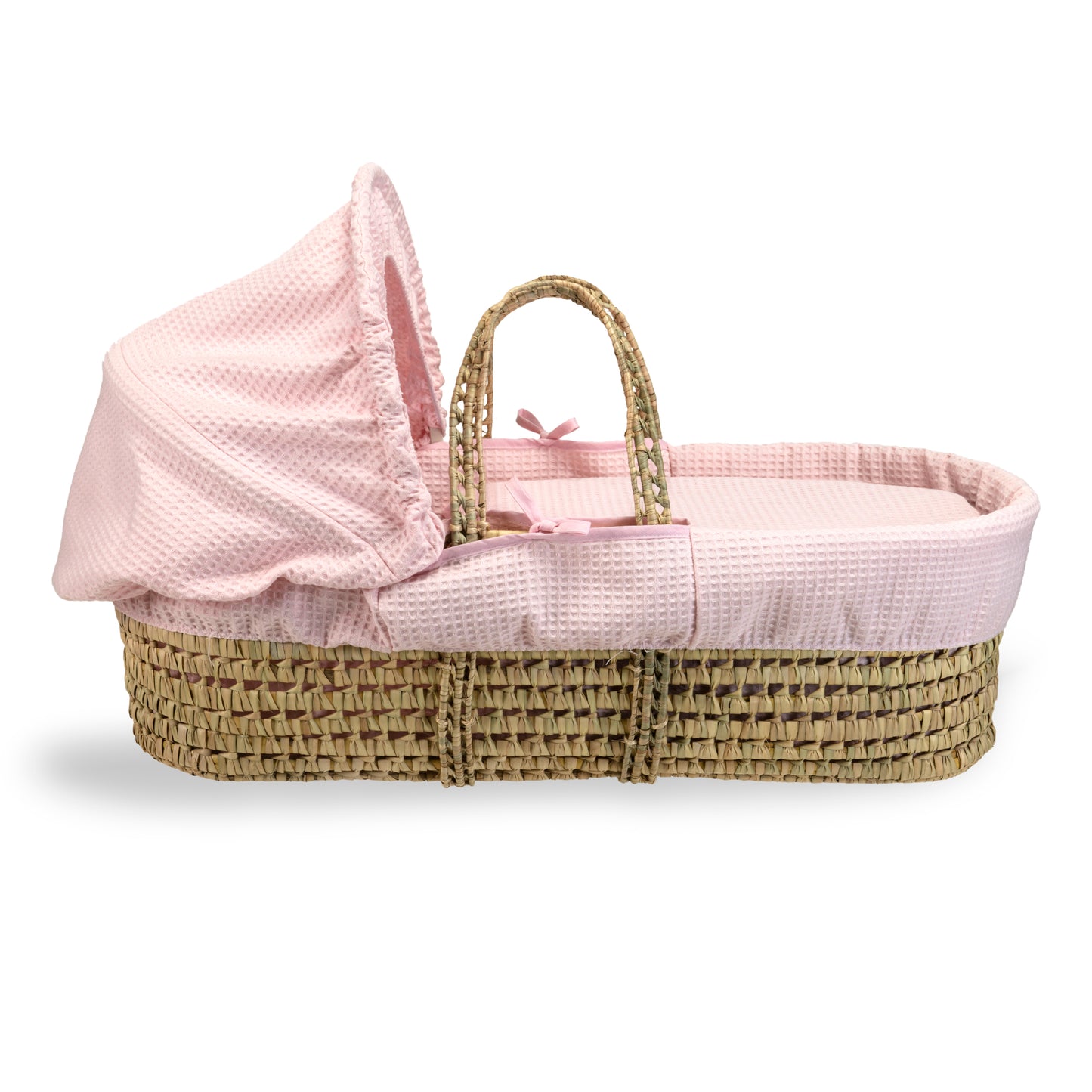 Clair de Lune Pink Waffle Palm Moses Basket