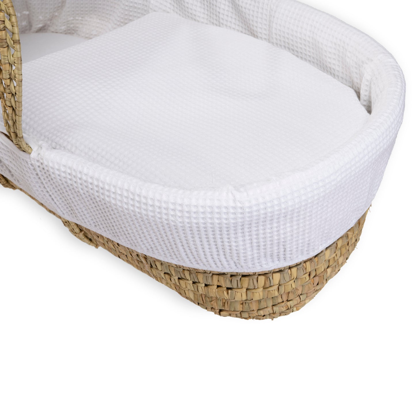 Clair de Lune White Waffle Palm Moses Basket