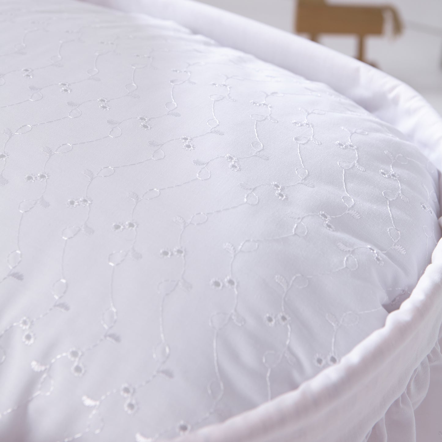 Clair de Lune Broderie Anglaise Palm Moses Basket