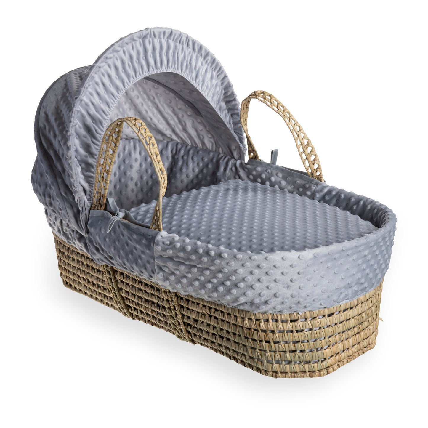 Clair de Lune Grey Dimple Palm Moses Basket