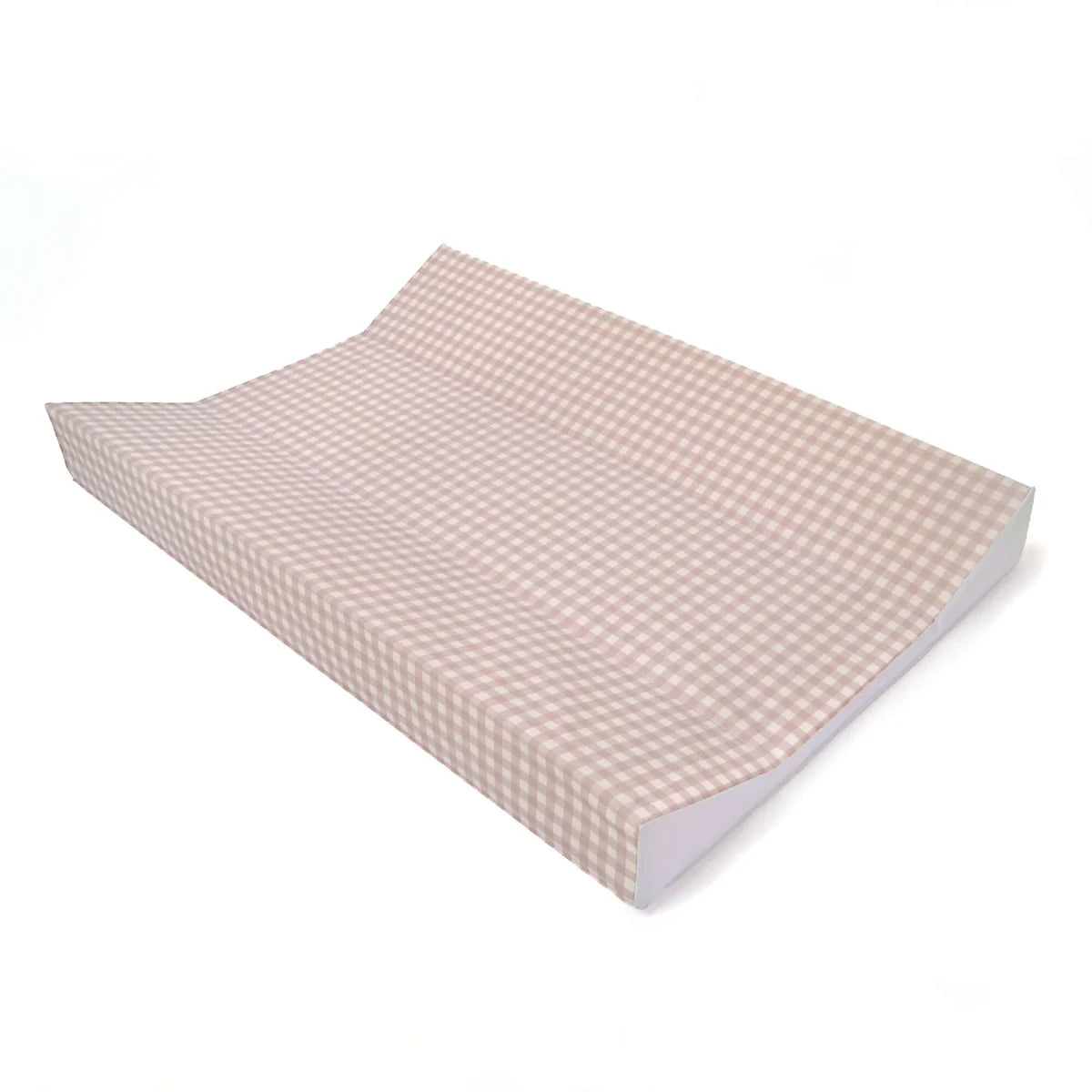 Gingham Anti-Roll Wedge Baby Changing Mat Clair de Lune