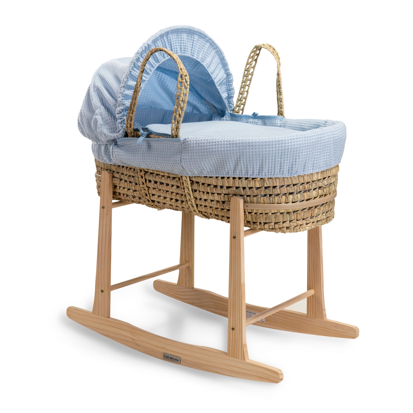 Clair de Lune Blue Waffle Palm Moses Basket