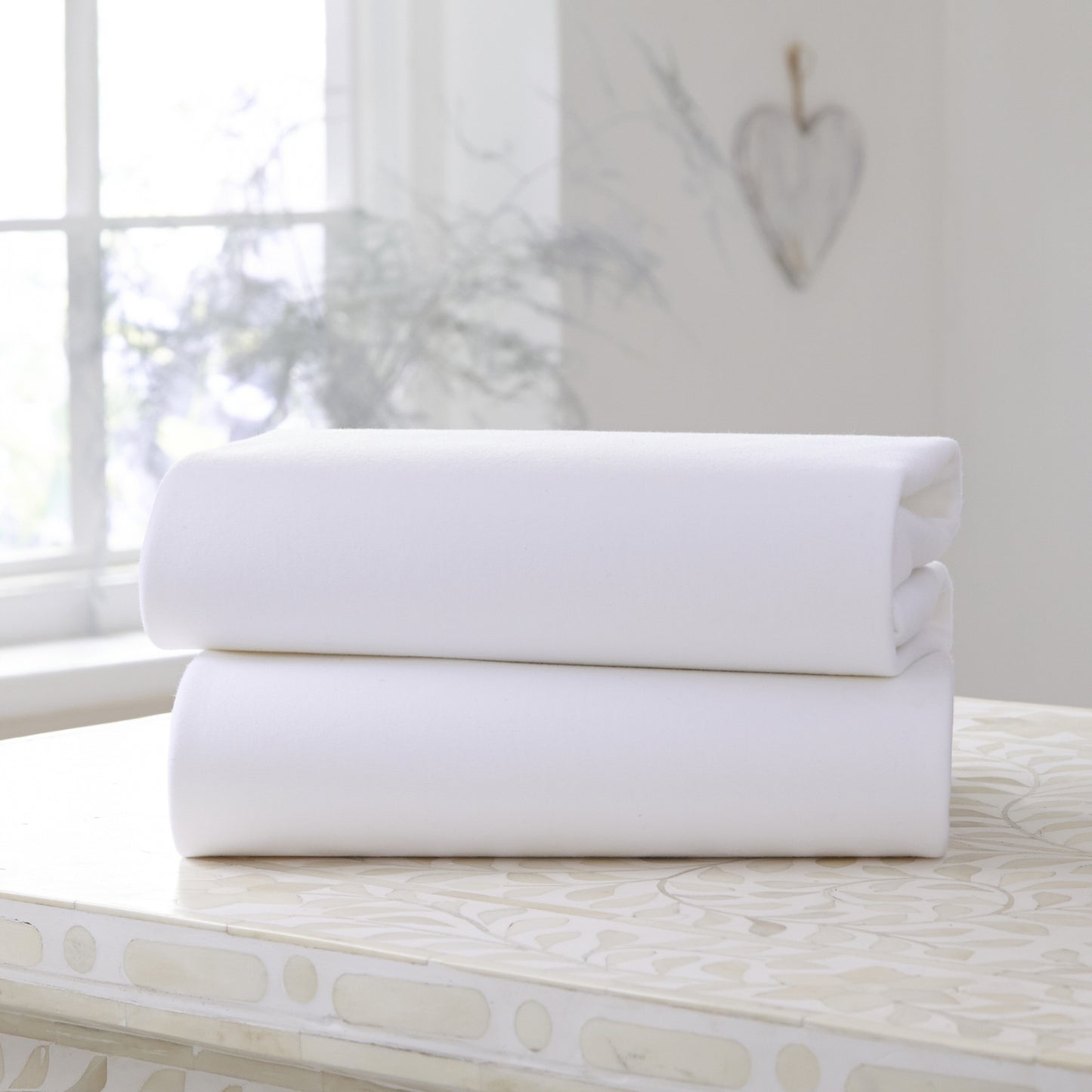 Clair de Lune White 2 Pack Cot Bed Sheets - 140 x 70 cm