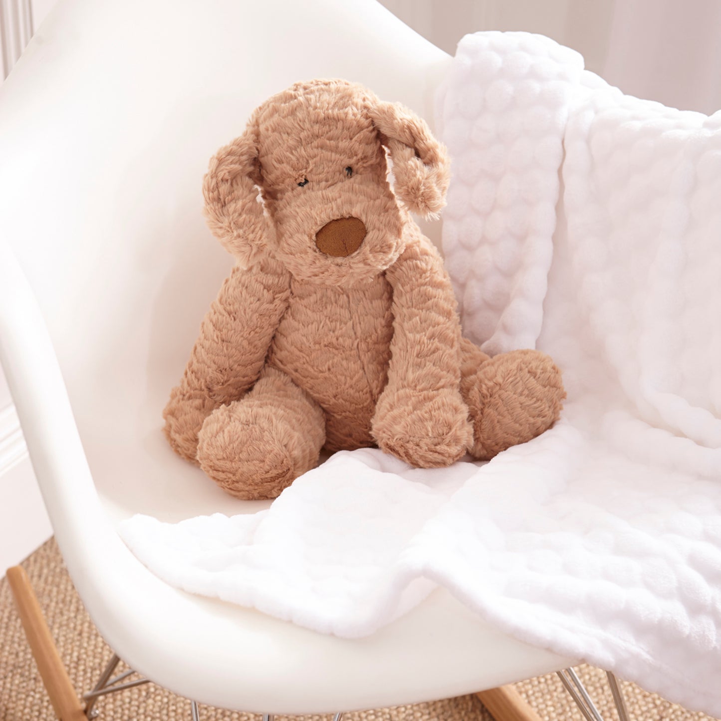 Clair de Lune White Marshmallow Pram Blanket - 90 x 70 cm