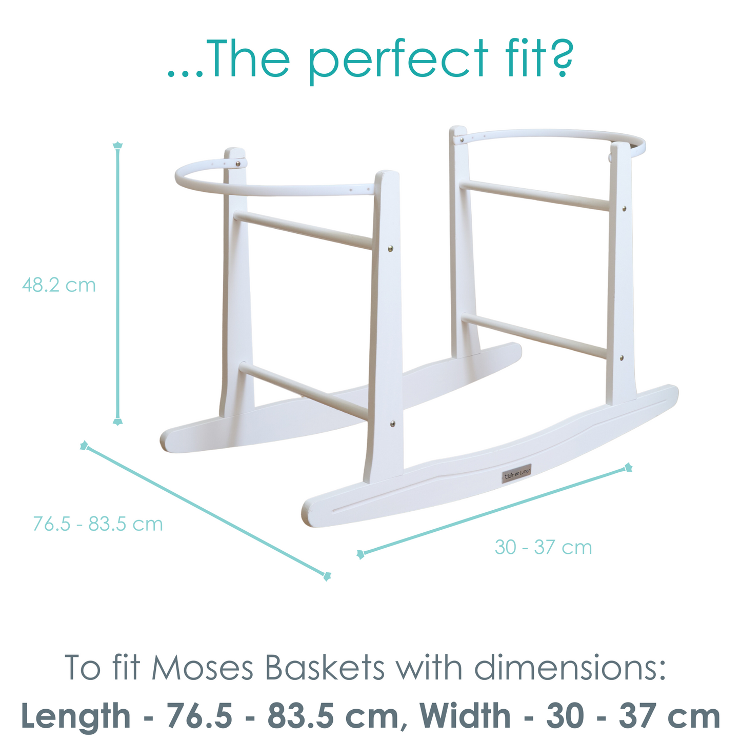 Clair de Lune White Wooden Moses Basket Rocking Stand