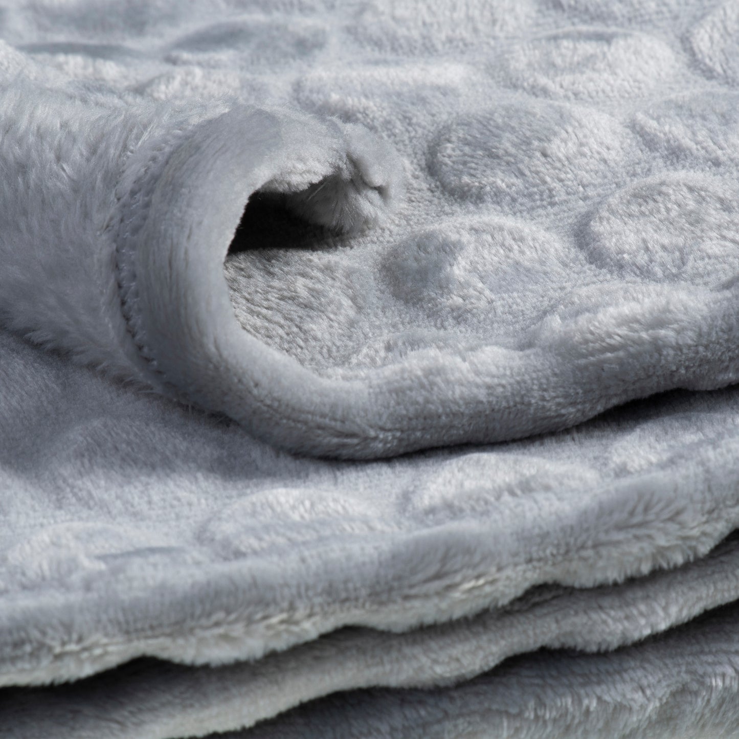 Clair de Lune Grey Marshmallow Pram Blanket - 90 x 70 cm