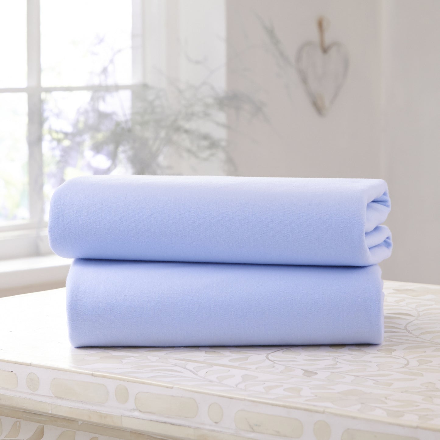 Clair de Lune Blue 2 Pack Cot Bed Sheets - 140 x 70 cm