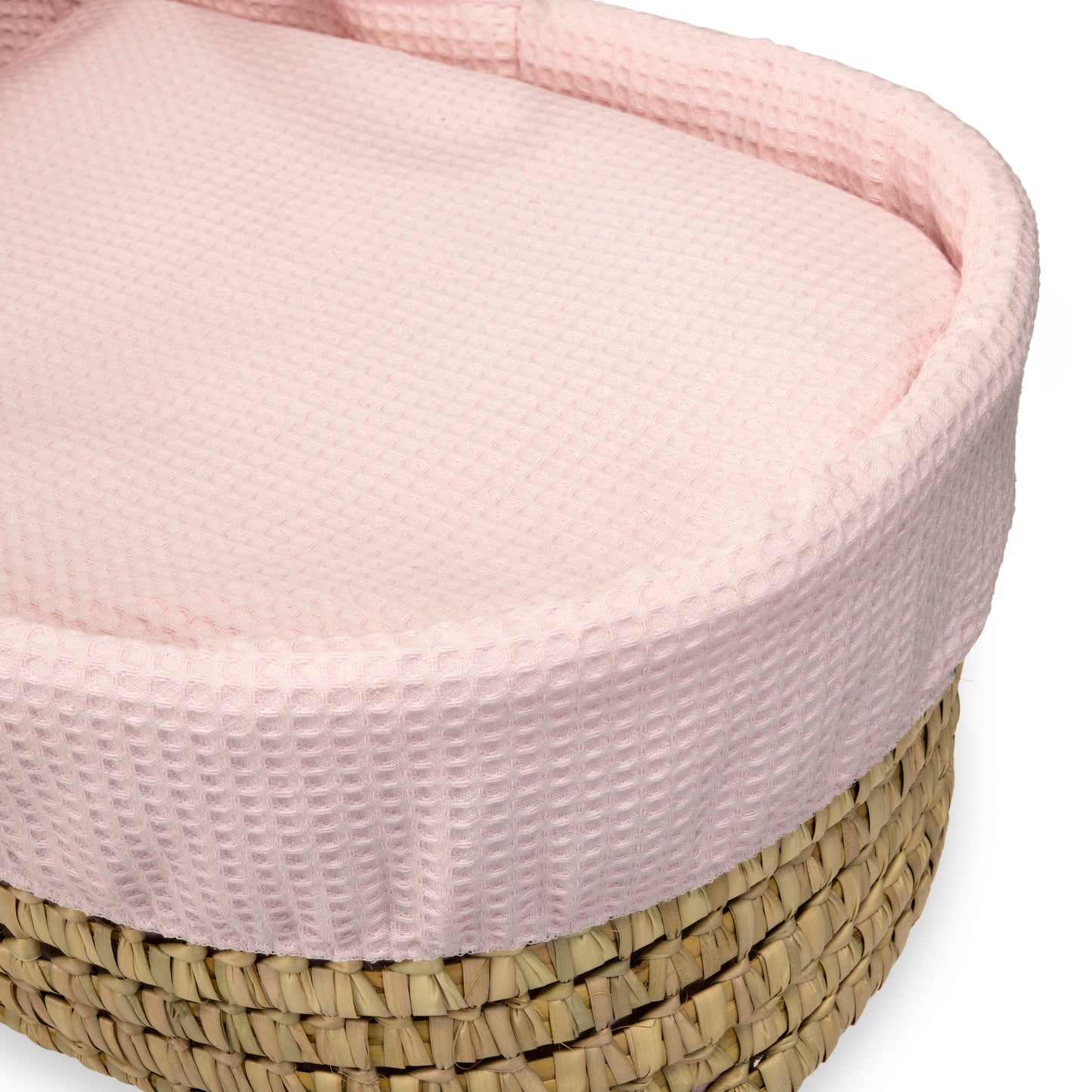 Clair de Lune Pink Waffle Palm Moses Basket