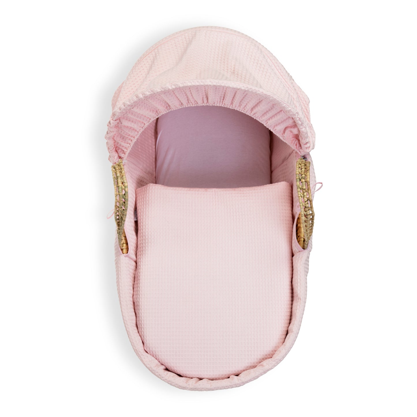 Clair de Lune Pink Waffle Palm Moses Basket