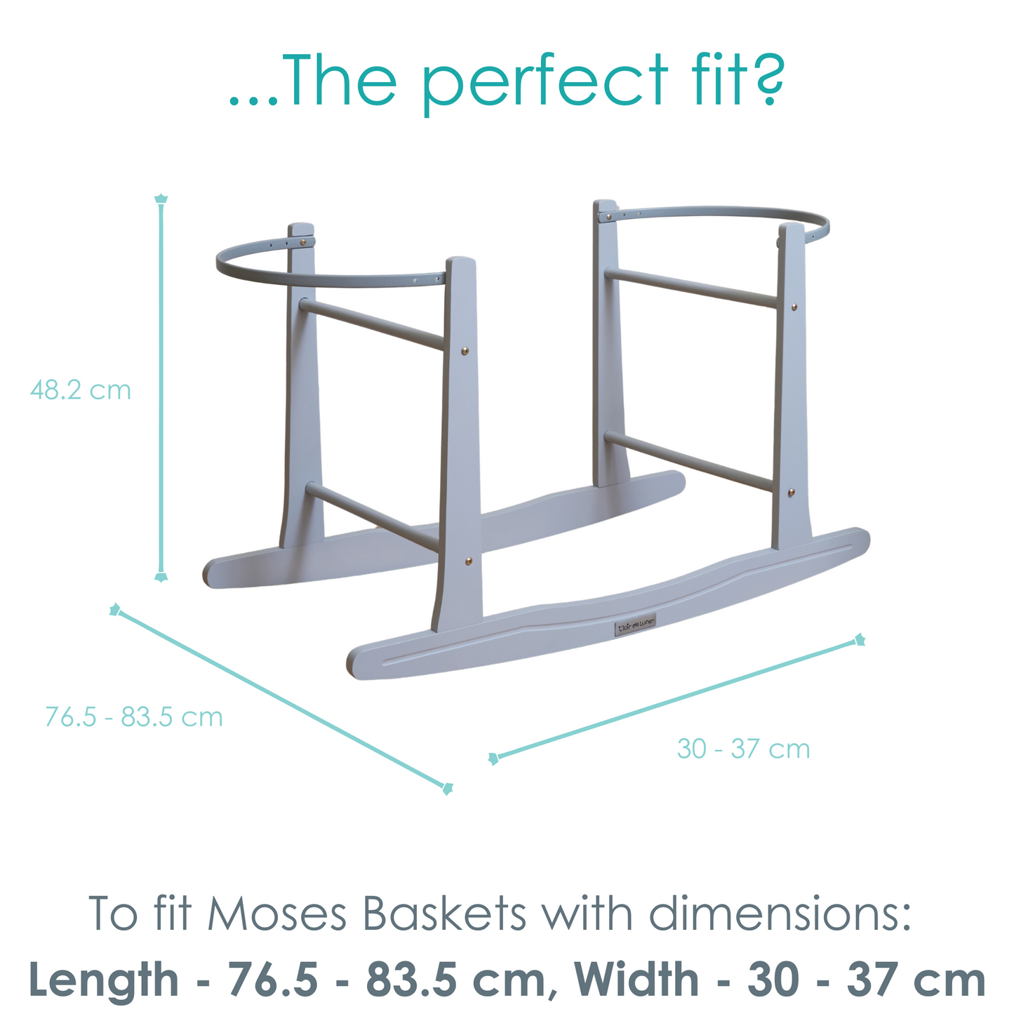 Clair de Lune Grey Wooden Moses Basket Rocking Stand