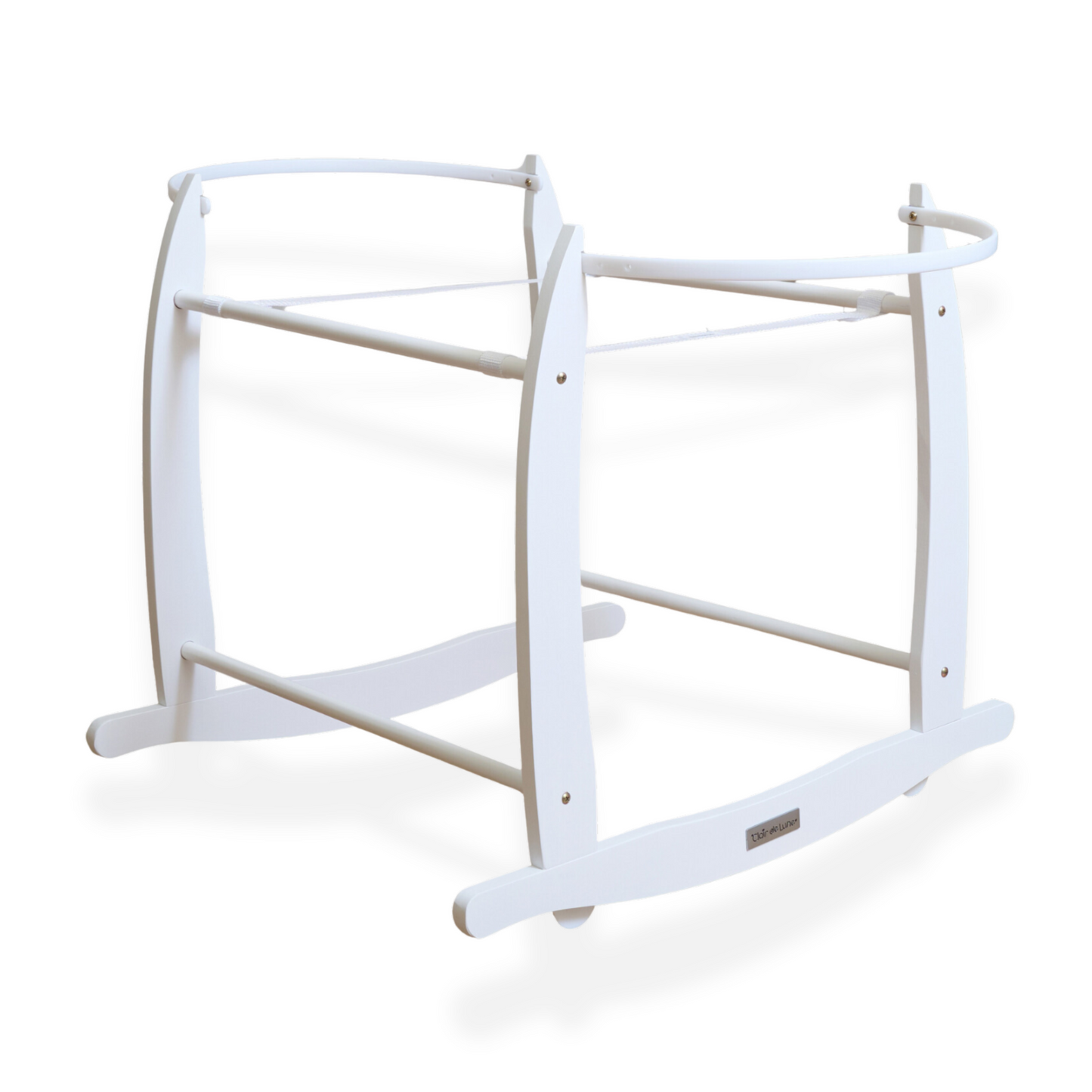 Clair de Lune White Deluxe Wooden Moses Basket Rocking Stand