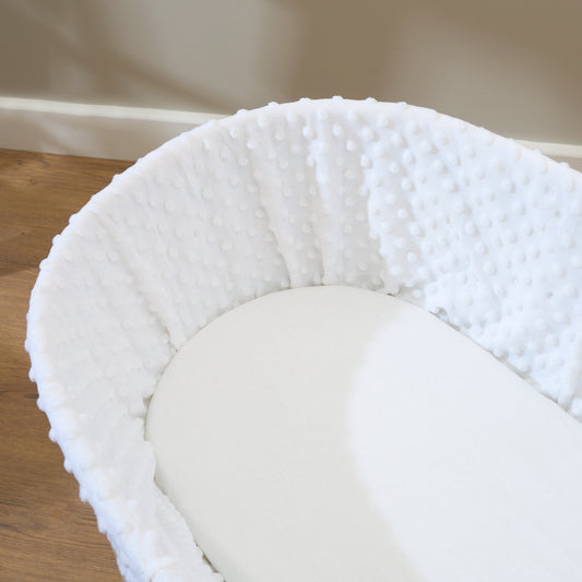 Clair de Lune White 2 Pack Moses Basket Sheets - 74 x 30 cm