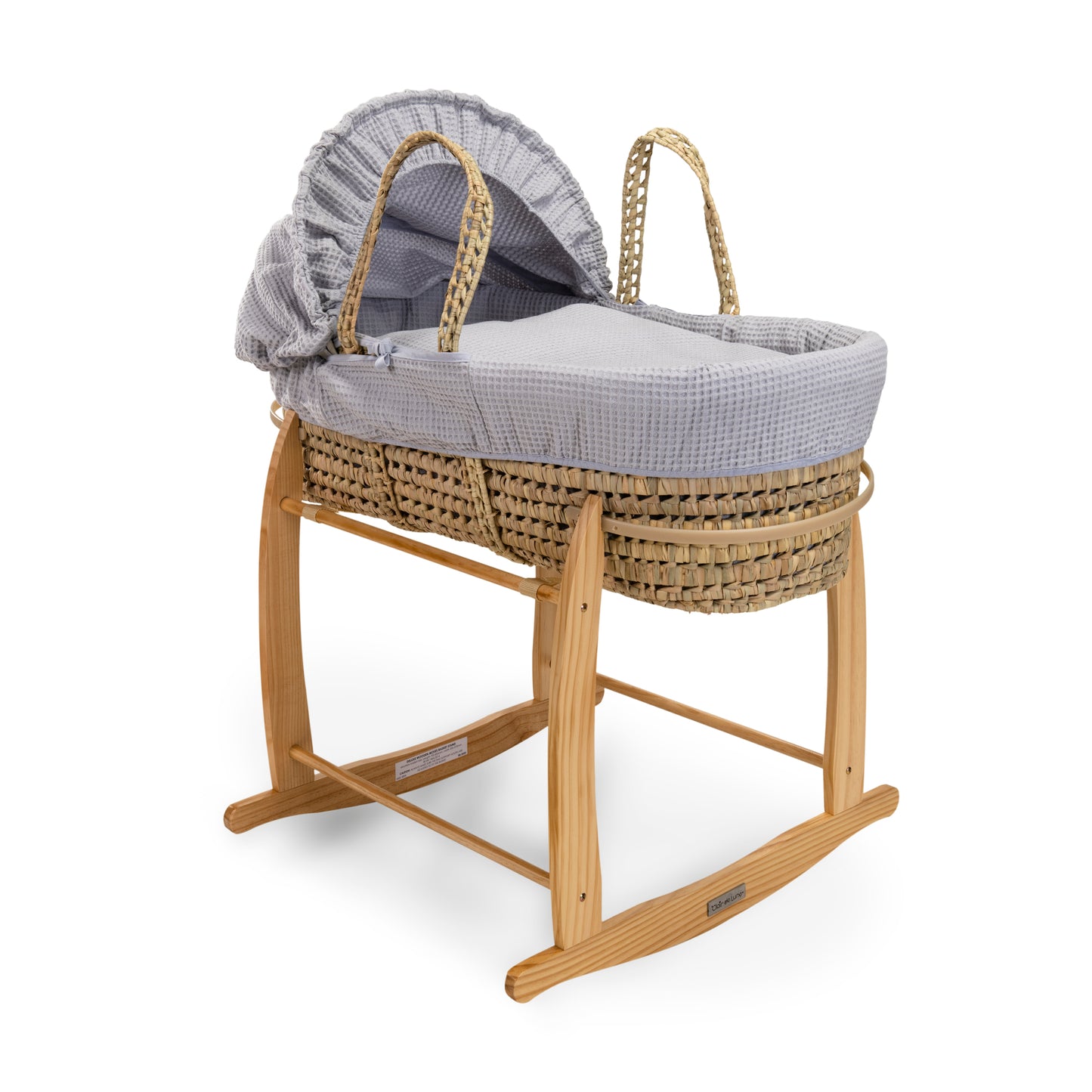 Clair de Lune Grey Waffle Palm Moses Basket