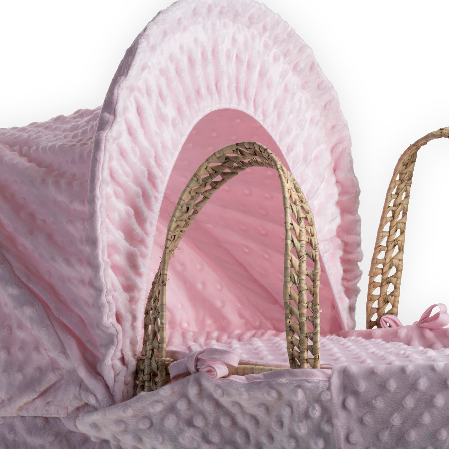 Clair de Lune Pink Dimple Palm Moses Basket