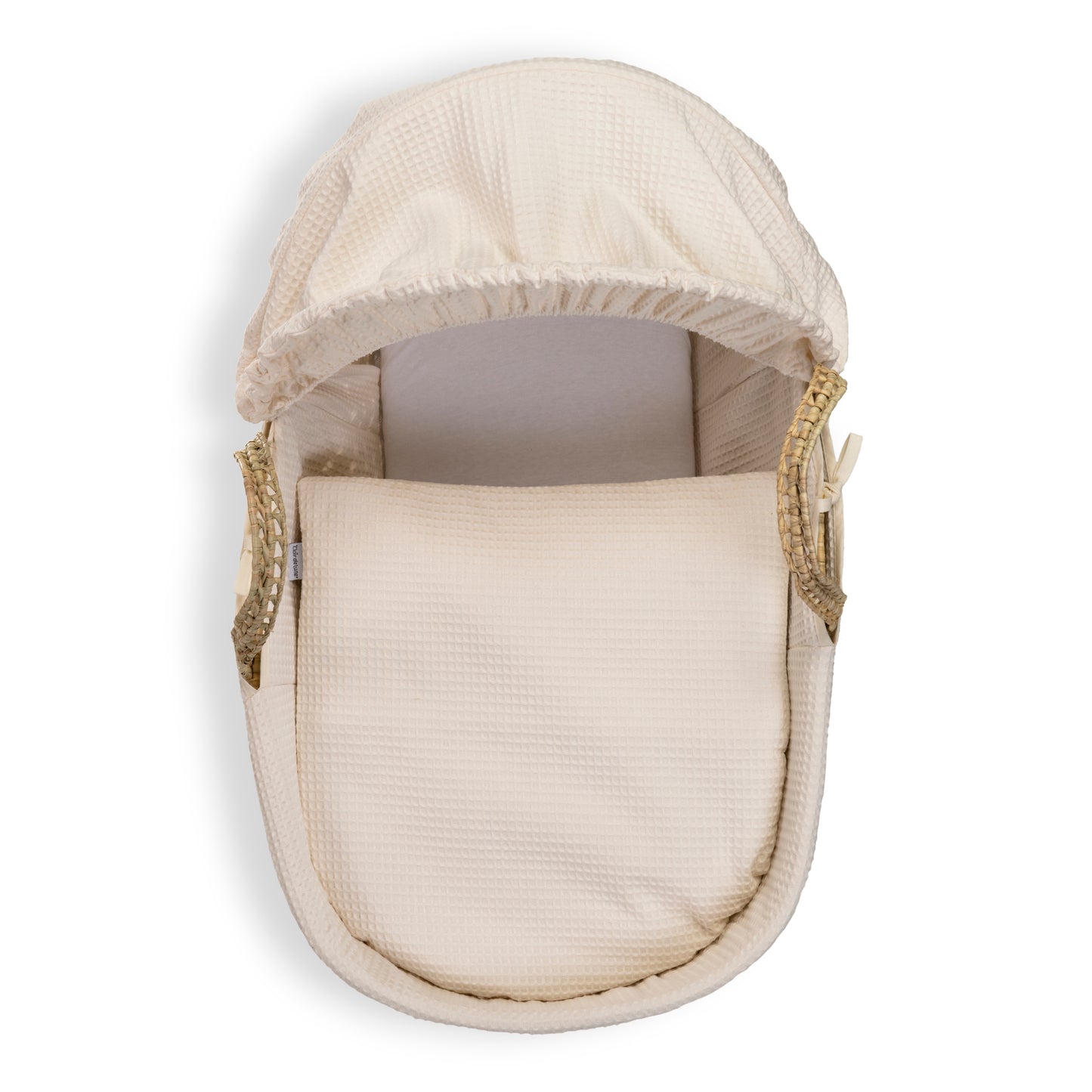 Clair de Lune Cream Waffle Palm Moses Basket